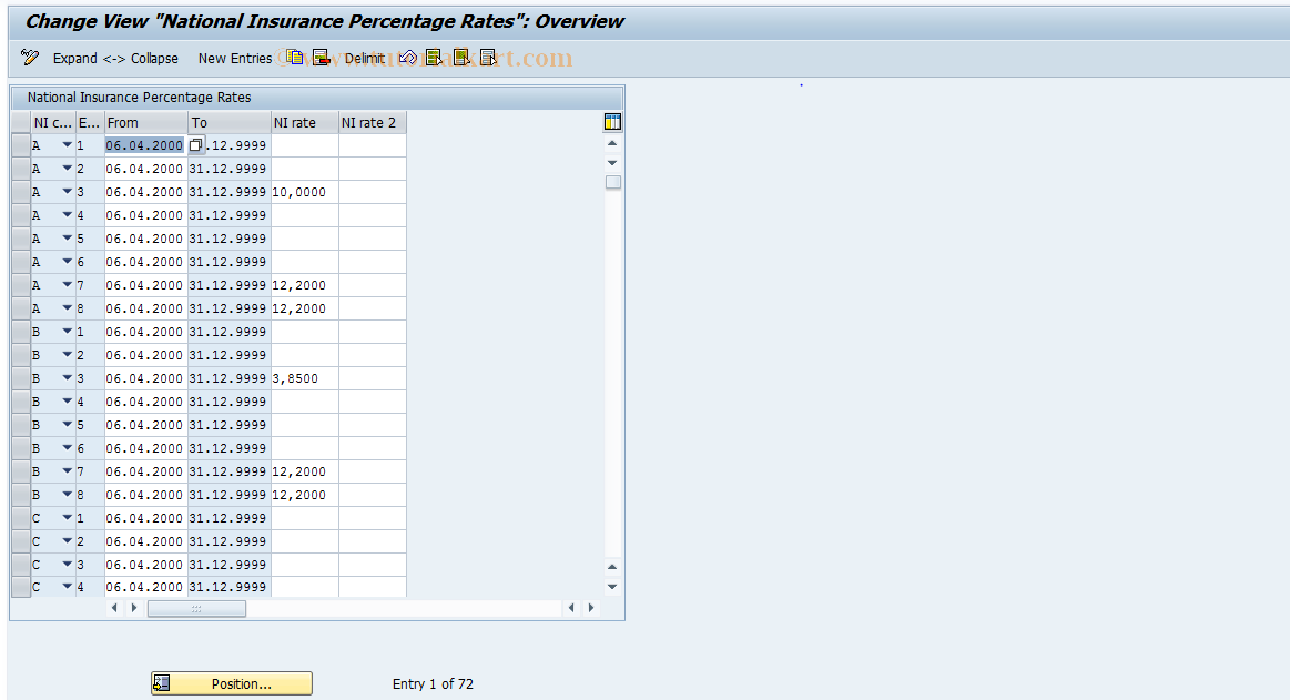 SAP TCode S_AHR_61009580 - IMG-Aktivität: OHAG0102