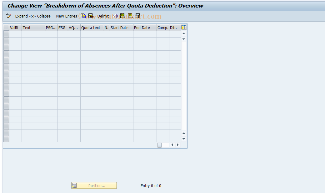 SAP TCode S_AHR_61009597 - IMG-Aktivität: OHAQAB200