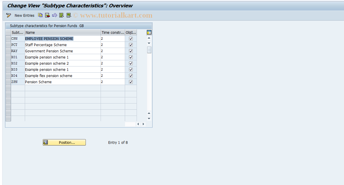 SAP TCode S_AHR_61009605 - IMG-Aktivität: OHAGBP002