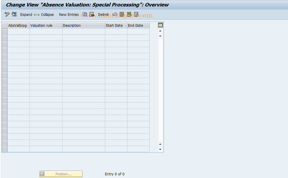 SAP TCode S_AHR_61009606 - IMG-Aktivität: OHAQAB010