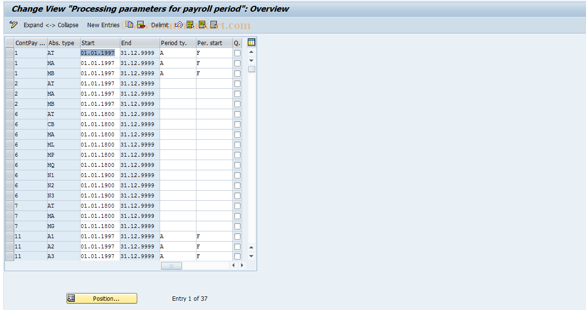 SAP TCode S_AHR_61009608 - IMG Activity: OHAF0810