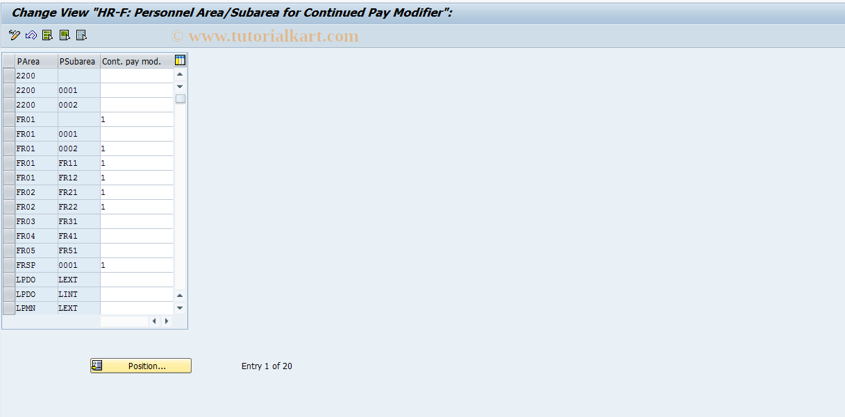 SAP TCode S_AHR_61009624 - IMG Activity: OHAF0009