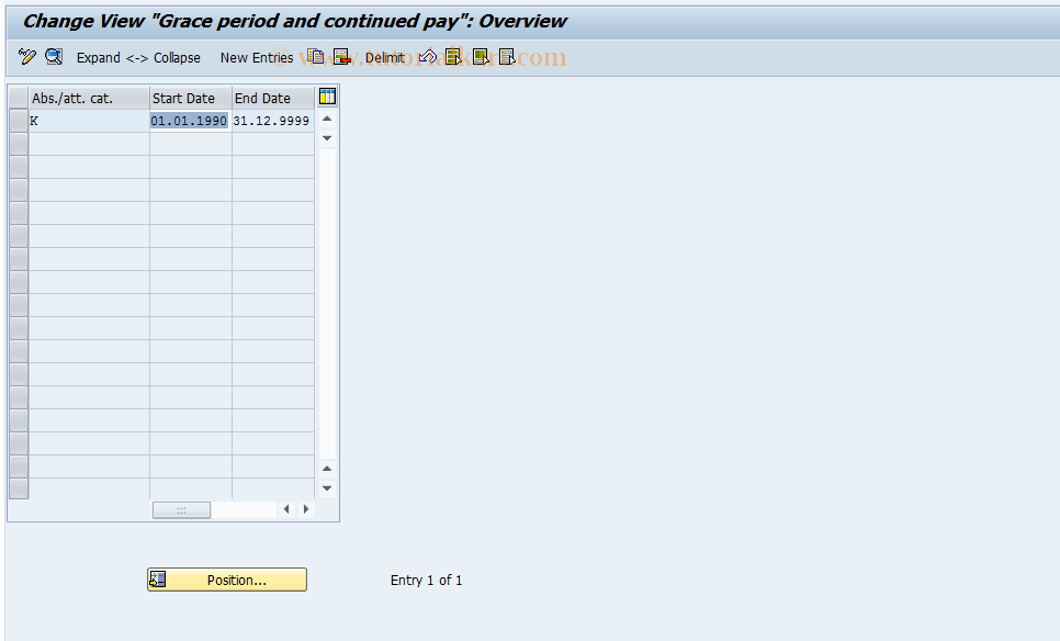 SAP TCode S_AHR_61009637 - IMG Activity: OHAF0005