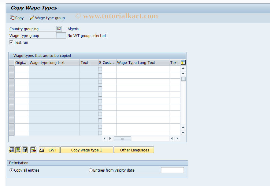 SAP TCode S_AHR_61009652 - IMG Activity: OHPKAI100