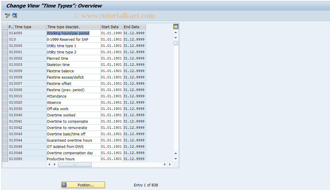 SAP TCode S_AHR_61009713 - IMG Activity: OHTY013