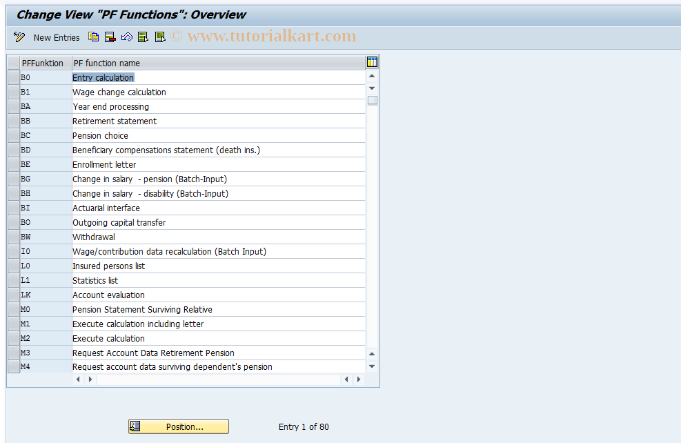 SAP TCode S_AHR_61009732 - IMG Activity: OHPKAO200