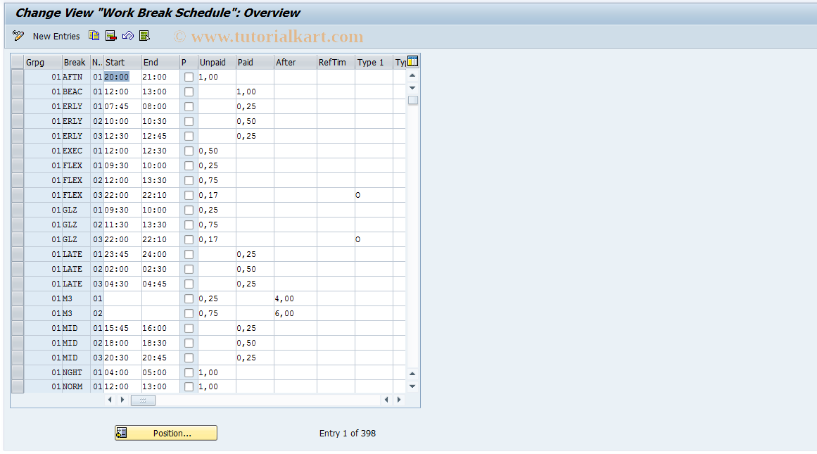 SAP TCode S_AHR_61009737 - IMG Activity: OHTY007