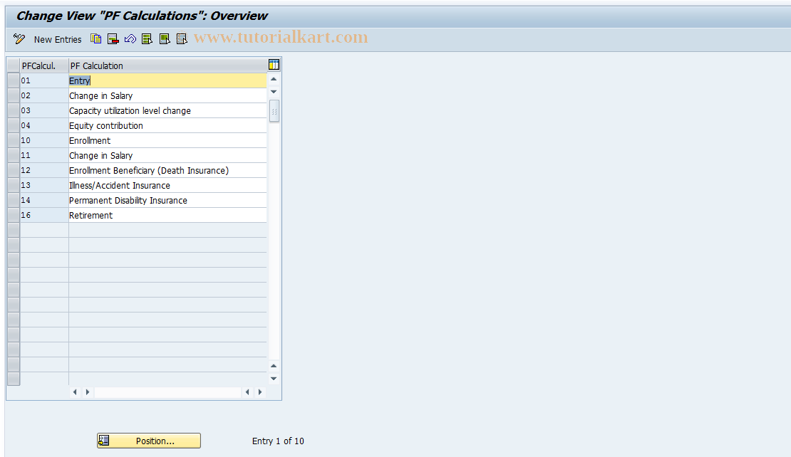 SAP TCode S_AHR_61009771 - IMG Activity: OHPKAO110