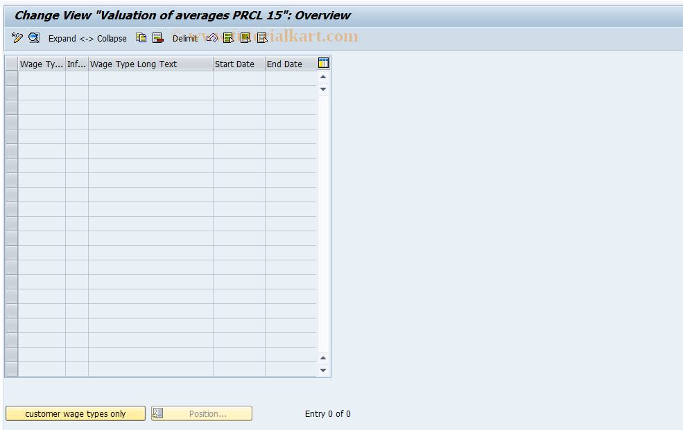 SAP TCode S_AHR_61009782 - IMG-Aktivität: OHAQAVP15