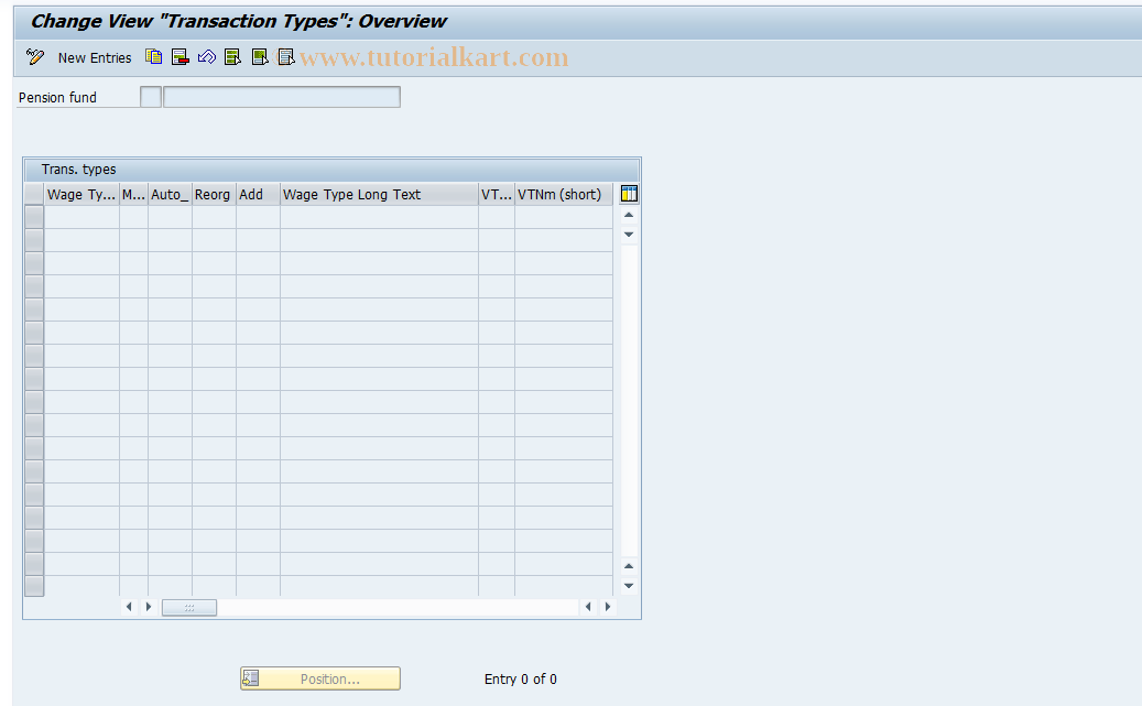 SAP TCode S_AHR_61009817 - IMG Activity: OHPKTR010