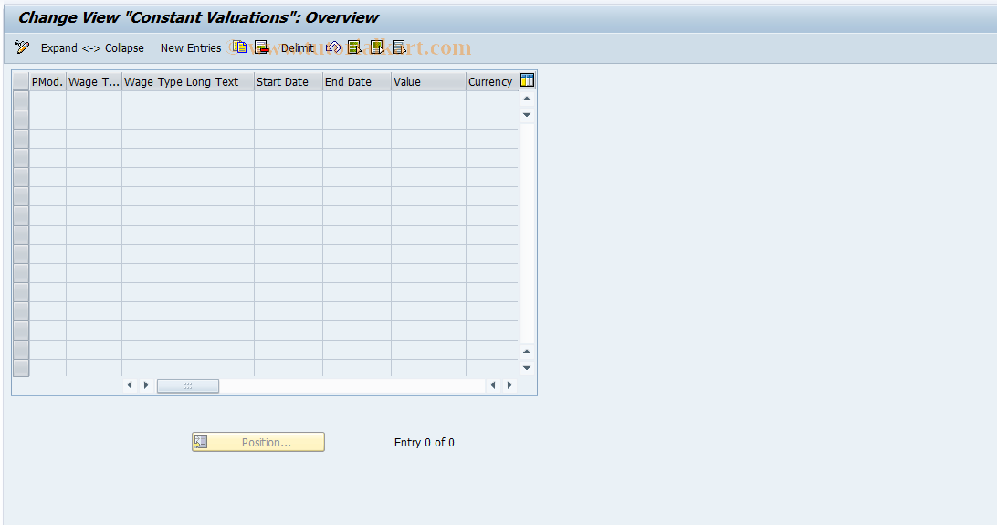 SAP TCode S_AHR_61009821 - IMG-Aktivität: OHAQTAX013