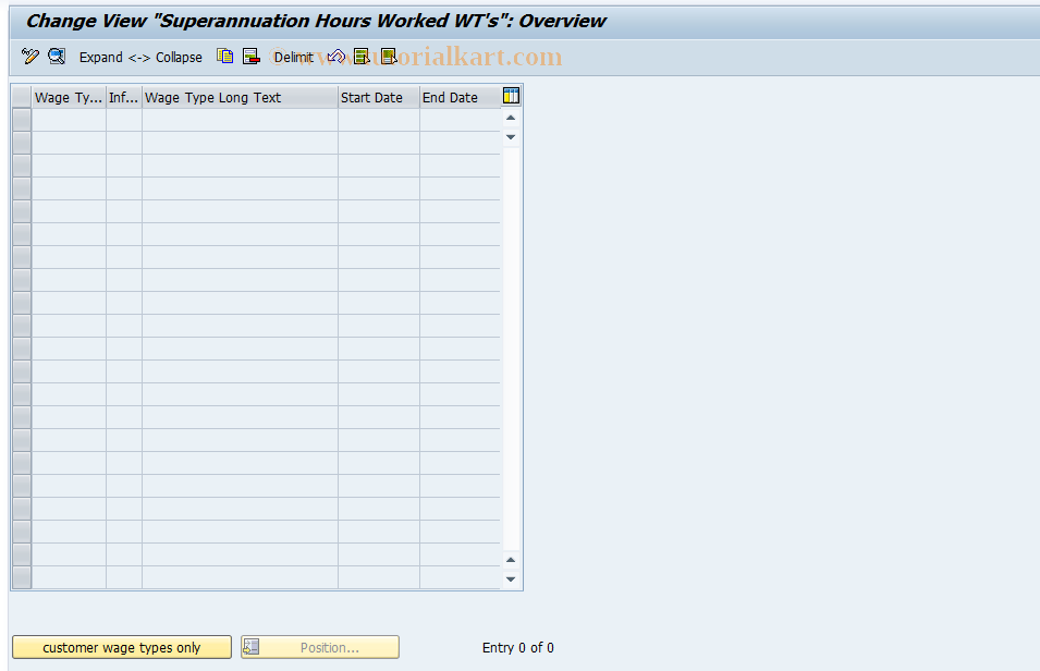 SAP TCode S_AHR_61009864 - IMG-Aktivität: OHAQWTM00003