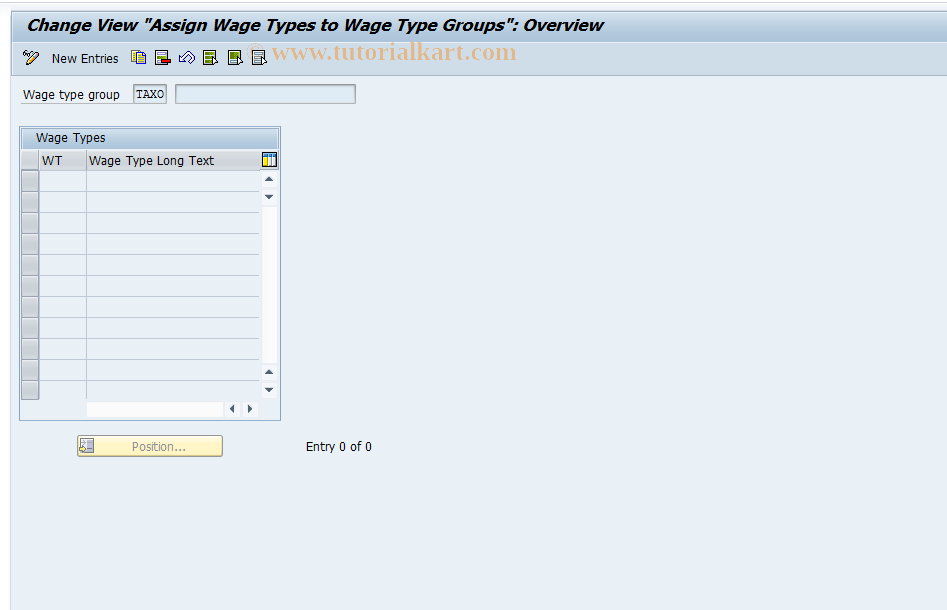 SAP TCode S_AHR_61009876 - IMG-Aktivität: OHAQTAX009