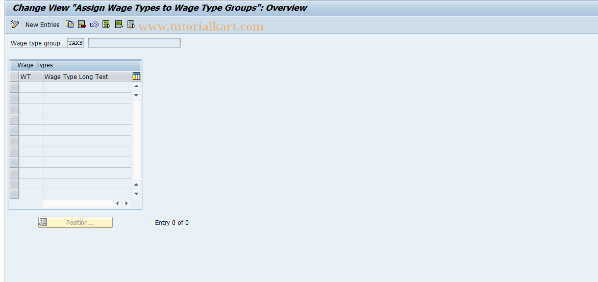 SAP TCode S_AHR_61009915 - IMG-Aktivität: OHAQTAX012