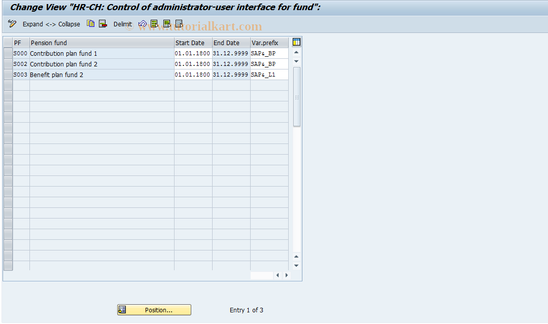 SAP TCode S_AHR_61009926 - IMG Activity: OHPKAO020