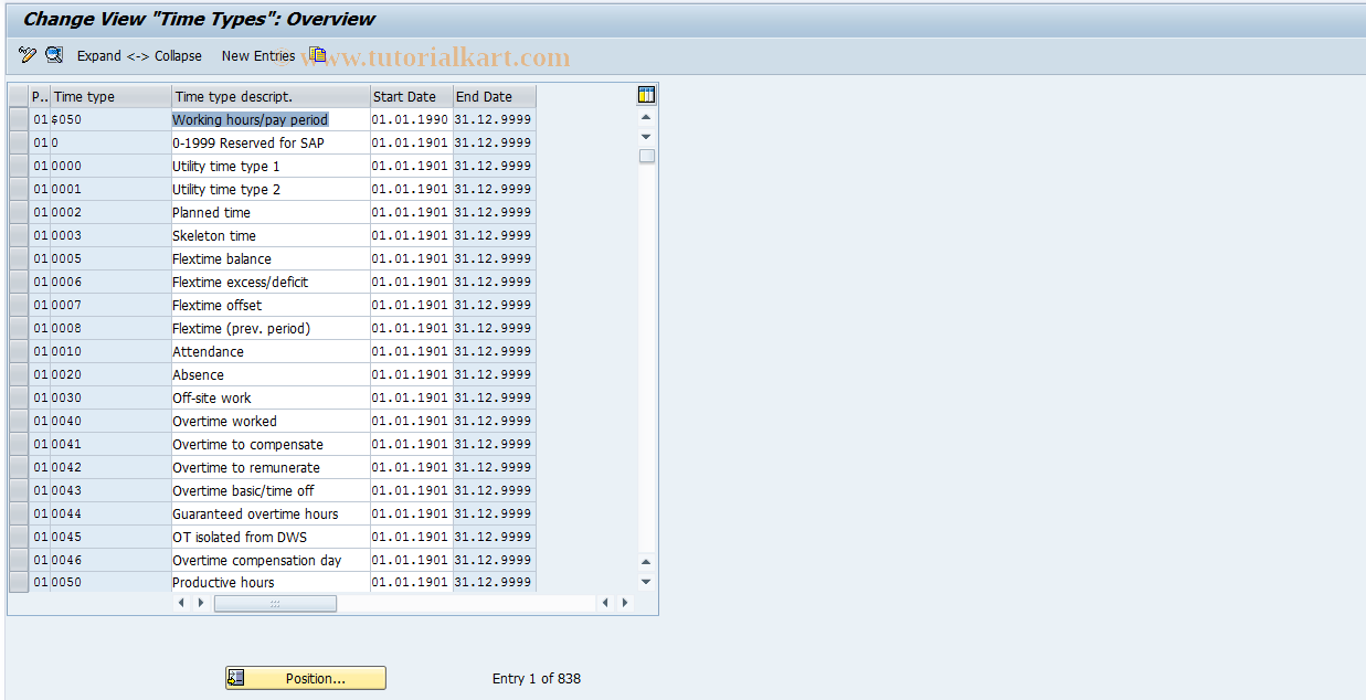 SAP TCode S_AHR_61009952 - IMG Activity: OHAFTI110