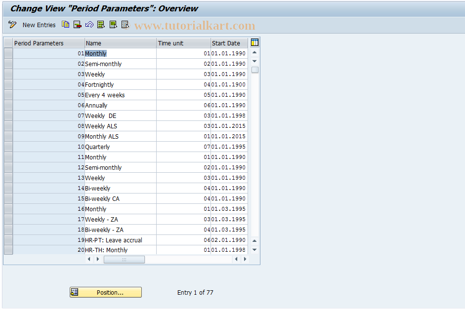 SAP TCode S_AHR_61009965 - IMG-Aktivität: OHAQUM012