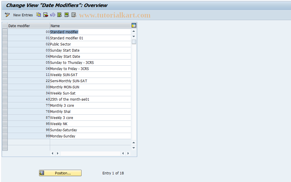 SAP TCode S_AHR_61009978 - IMG-Aktivität: OHAQUM014