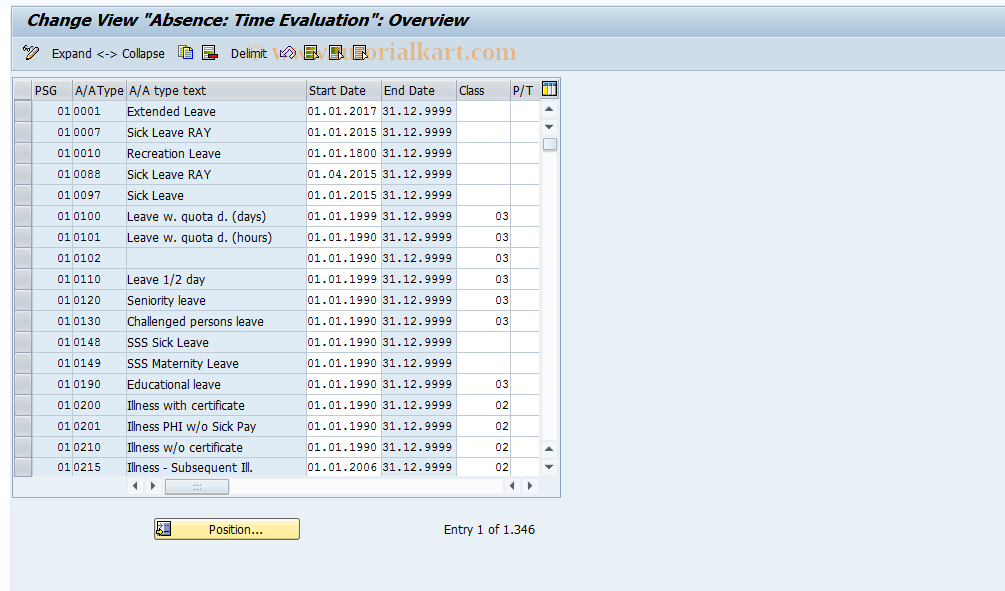 SAP TCode S_AHR_61010001 - IMG Activity: SIMG_OHT048