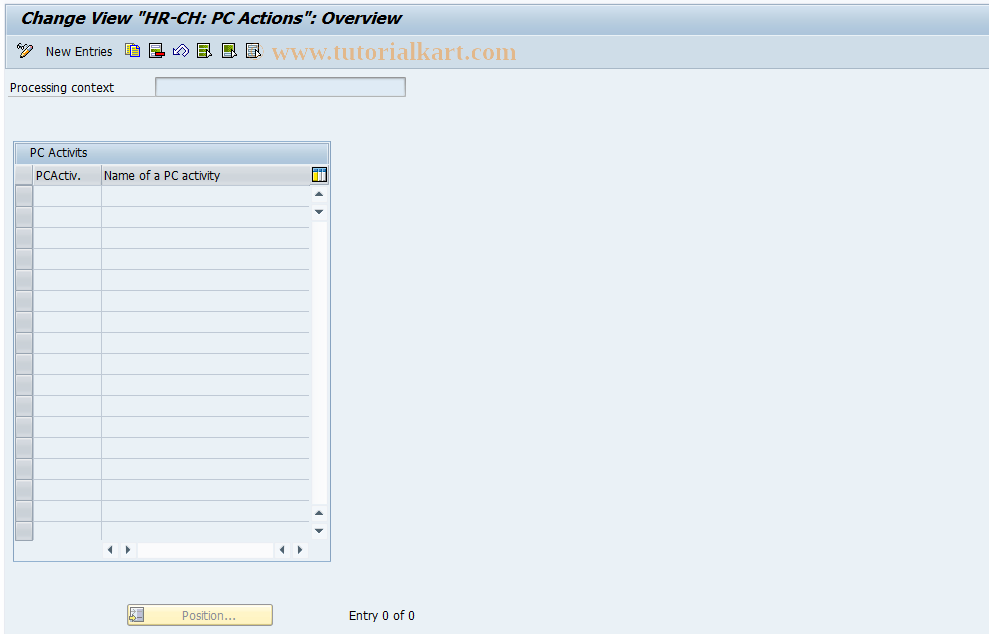 SAP TCode S_AHR_61010054 - IMG Activity: OHPKVS030