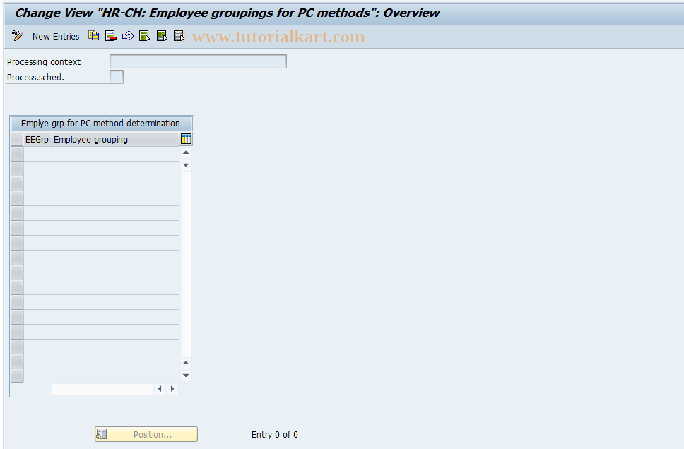 SAP TCode S_AHR_61010079 - IMG Activity: OHPKVS105