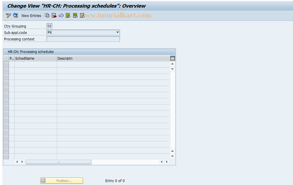 SAP TCode S_AHR_61010093 - IMG Activity: OHPKVS310