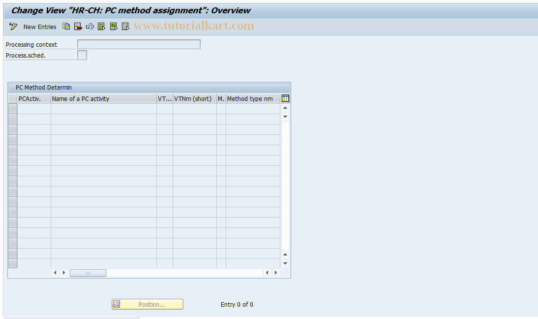 SAP TCode S_AHR_61010097 - IMG Activity: OHPKVS330