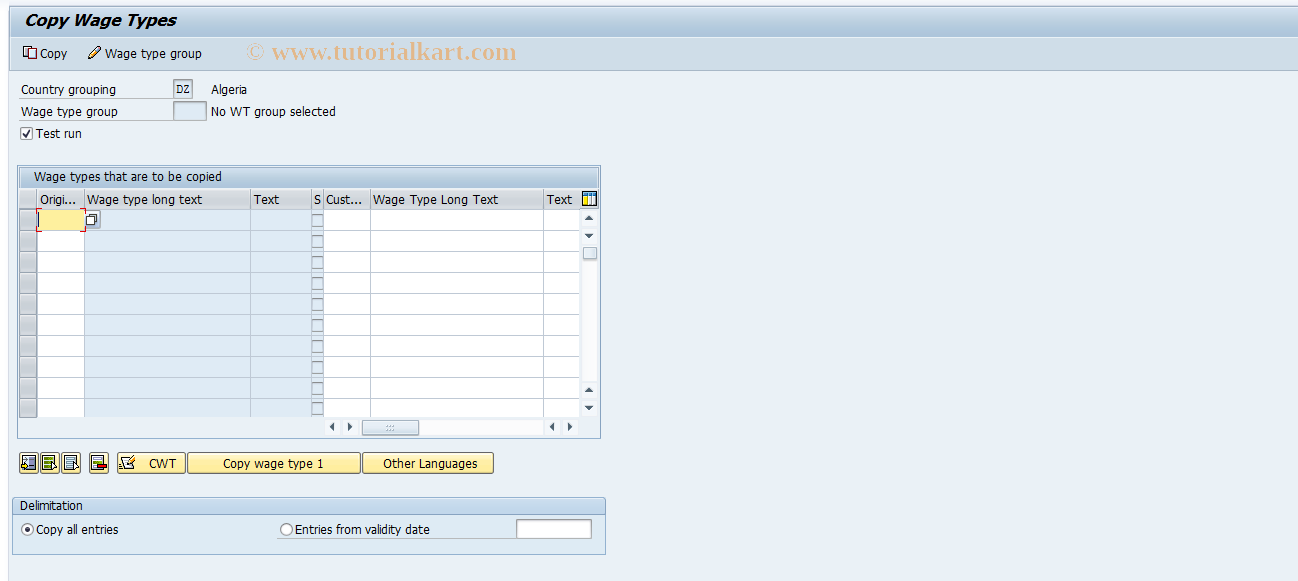 SAP TCode S_AHR_61010100 - IMG-Aktivität: OHAQDE1046