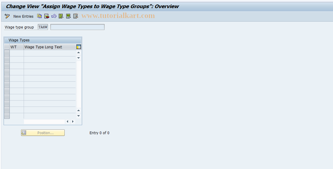 SAP TCode S_AHR_61010106 - IMG-Aktivität: OHAQTAX008