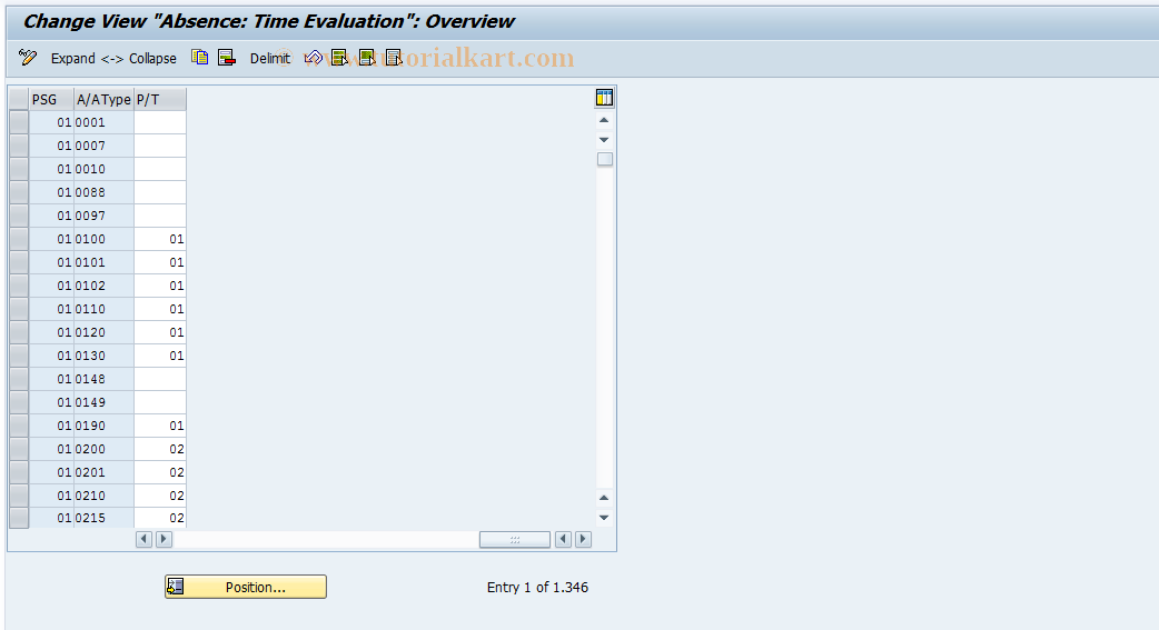 SAP TCode S_AHR_61010126 - IMG Activity: OHTY016