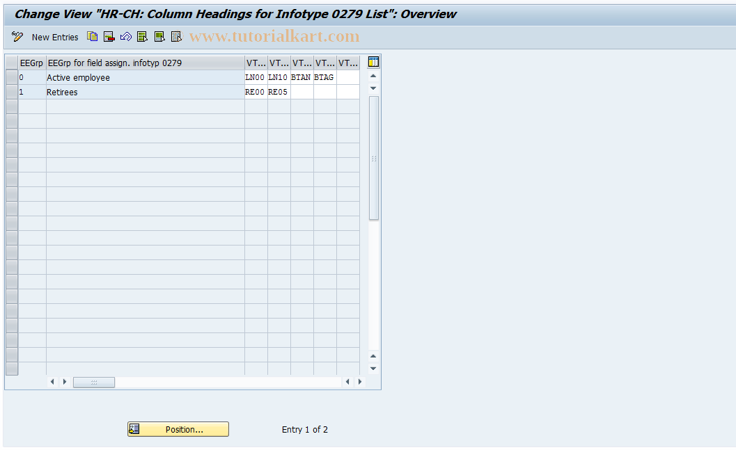 SAP TCode S_AHR_61010158 - IMG Activity: OHPKST140