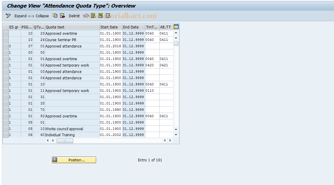 SAP TCode S_AHR_61010189 - IMG Activity: SIMG_OHT0210