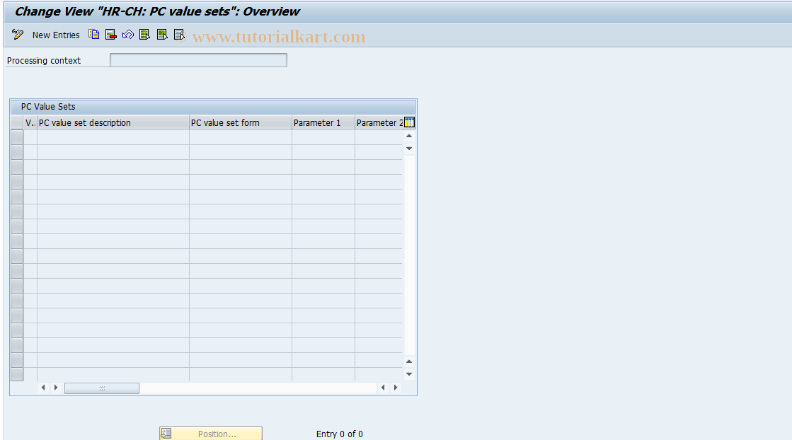 SAP TCode S_AHR_61010227 - IMG Activity: OHPKVS070