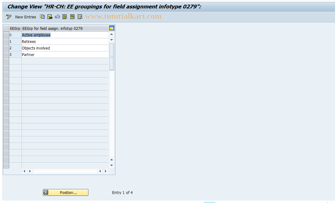 SAP TCode S_AHR_61010245 - IMG Activity: OHPKST100