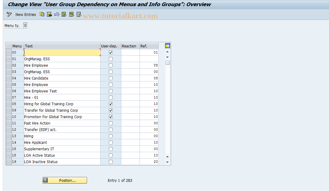 SAP TCode S_AHR_61010268 - IMG Activity: SIMG_CMMENUOH40OU3G