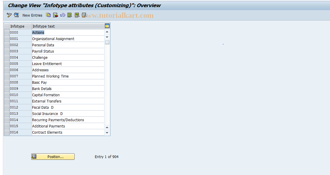 SAP TCode S_AHR_61010298 - IMG Activity: OHBX1031