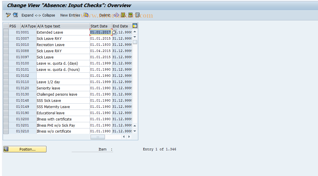 SAP TCode S_AHR_61010308 - IMG Activity: OHID2007