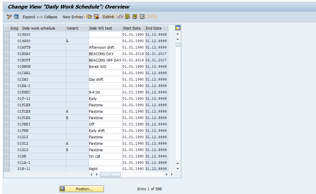 SAP TCode S_AHR_61010324 - IMG Activity: OHIX0186