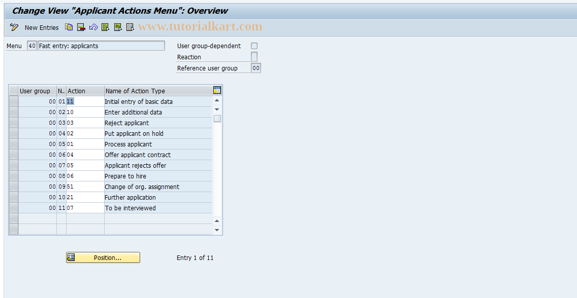 SAP TCode S_AHR_61010334 - IMG Activity: OHBX0002