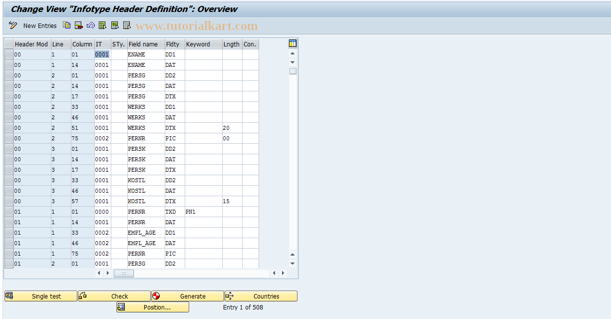 SAP TCode S_AHR_61010338 - IMG Activity: OHBX1042