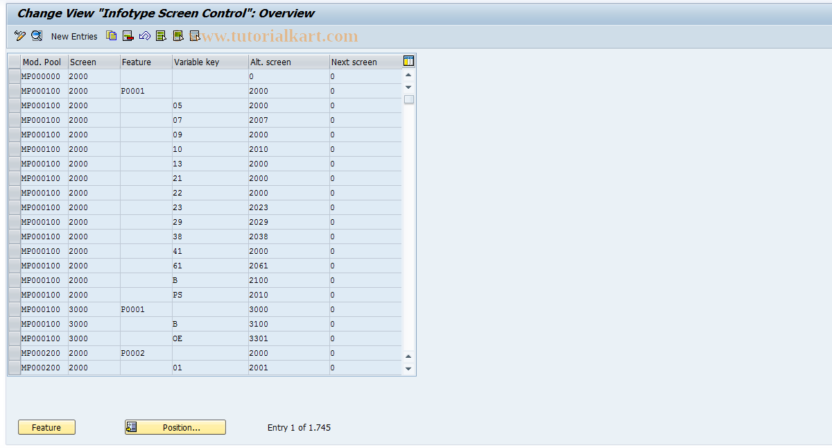 SAP TCode S_AHR_61010342 - IMG Activity: OHBX1043