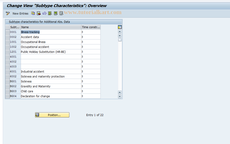 SAP TCode S_AHR_61010348 - IMG Activity: OHIX0190