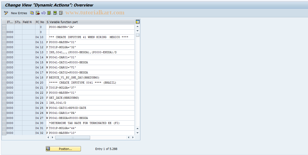 SAP TCode S_AHR_61010349 - IMG Activity: OHBX1044