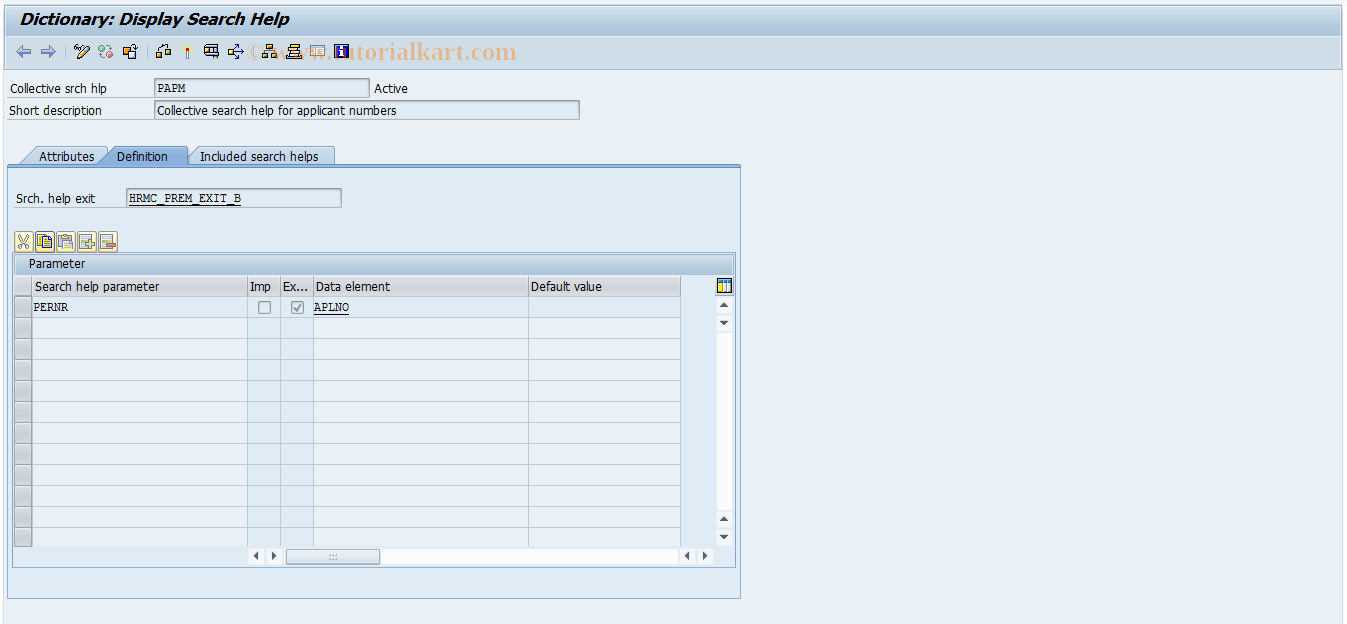 SAP TCode S_AHR_61010355 - IMG Activity: SIMG_OHBMATCH2