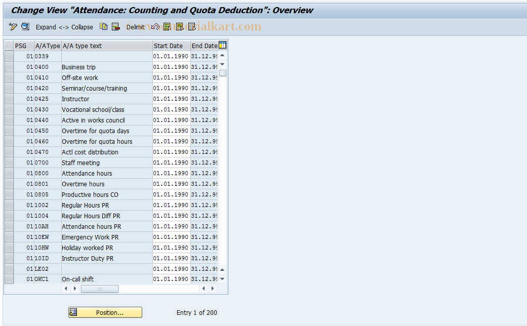 SAP TCode S_AHR_61010363 - IMG Activity: OHIX0227