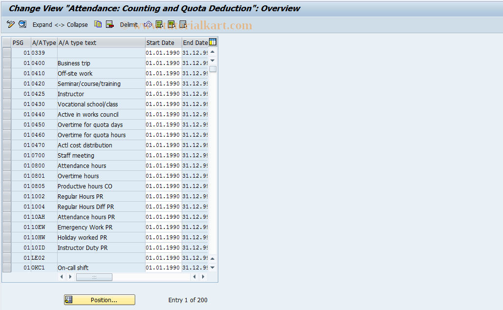 SAP TCode S_AHR_61010376 - IMG Activity: OHTX0192