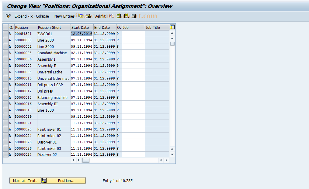 SAP TCode S_AHR_61010389 - IMG Activity: SIMG_CMMENUOH40OU25