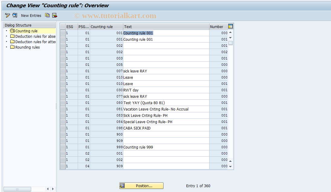 SAP TCode S_AHR_61010404 - IMG Activity: OHTX0188