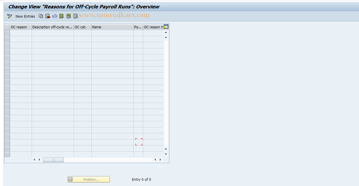 SAP TCode S_AHR_61010438 - IMG Activity: OHAXOCR001