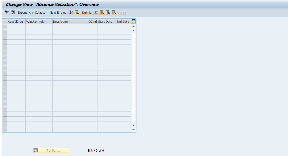 SAP TCode S_AHR_61010448 - IMG Activity: OHAXOCA002